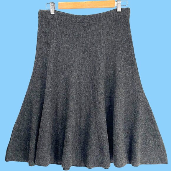 Retro Maeve Anthropologie 31-Inch Waist Gray Wool-Blend Sweater Trumpet Skirt - Picture 1 of 6